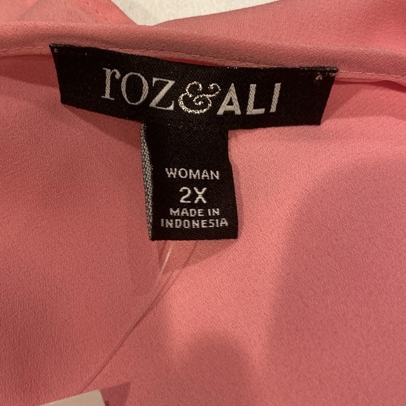 2X Roz & Ali pink blouse - New with tags - Picture 4 of 5
